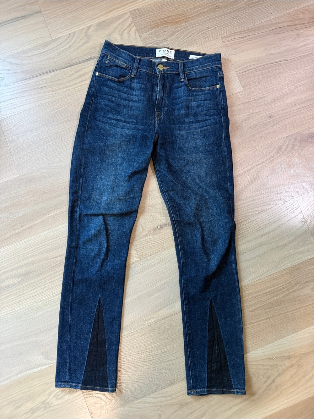 FRAME Le High Straight Split Hem Denim Jeans Size 27